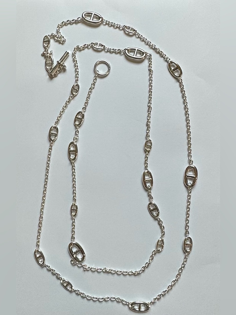 Hermes Farandole long necklace 160 Silver NWt